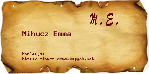 Mihucz Emma névjegykártya
